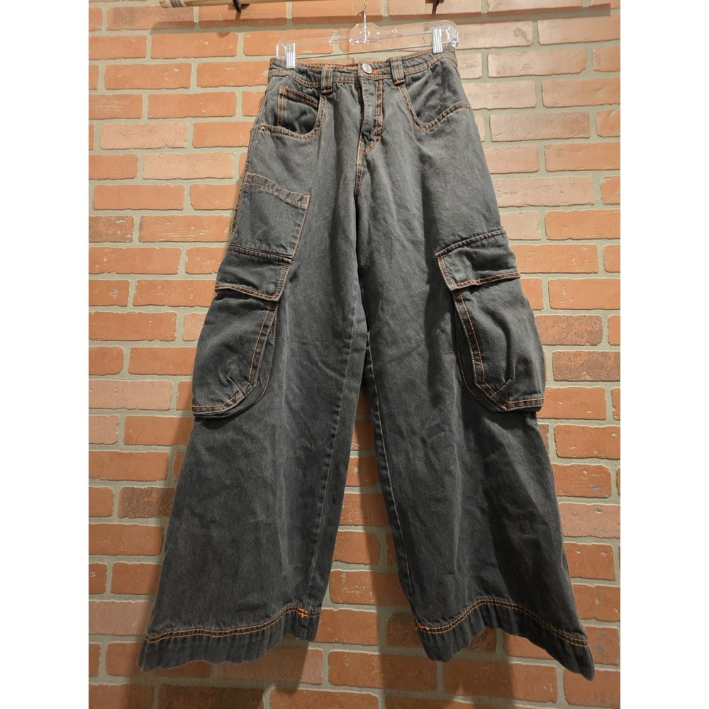 A.LAB Black Jeans Size 28 Wide-Leg Y2K Rave Baggy Skater y2k Read Description